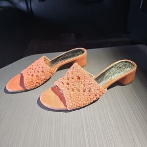 Adrianna Papell Orange Woven Beachy Low‎ Heeled Slide Sandal Women’s 8M NWOT